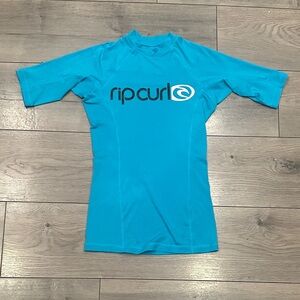 Rip Curl Turquoise Short Sleeve Surf Rash Guard